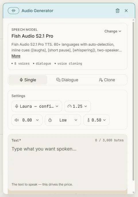 The audio generator