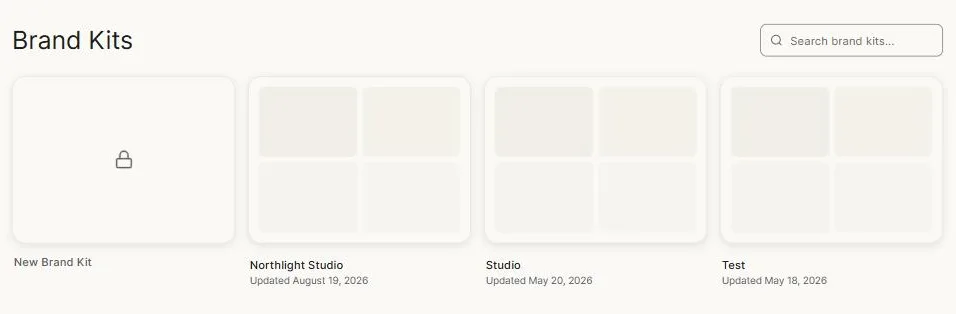 The brand kits page