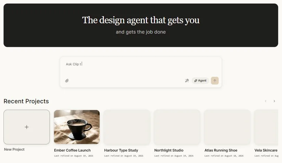 The Clip home page