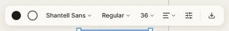 The text toolbar
